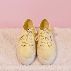 Pastel Yellow Superga Shoes